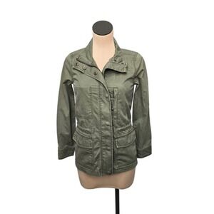 Madewell Jacket Womens XXS Olive Green Utility Field Military Anorak Zip Pockets